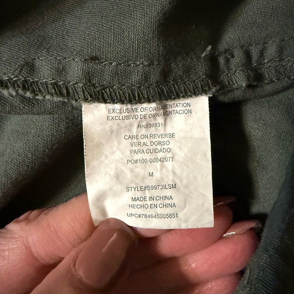 Democracy Women's Olive Green utility Jacket with Lace-Up Back-medium - Picture 9 of 12